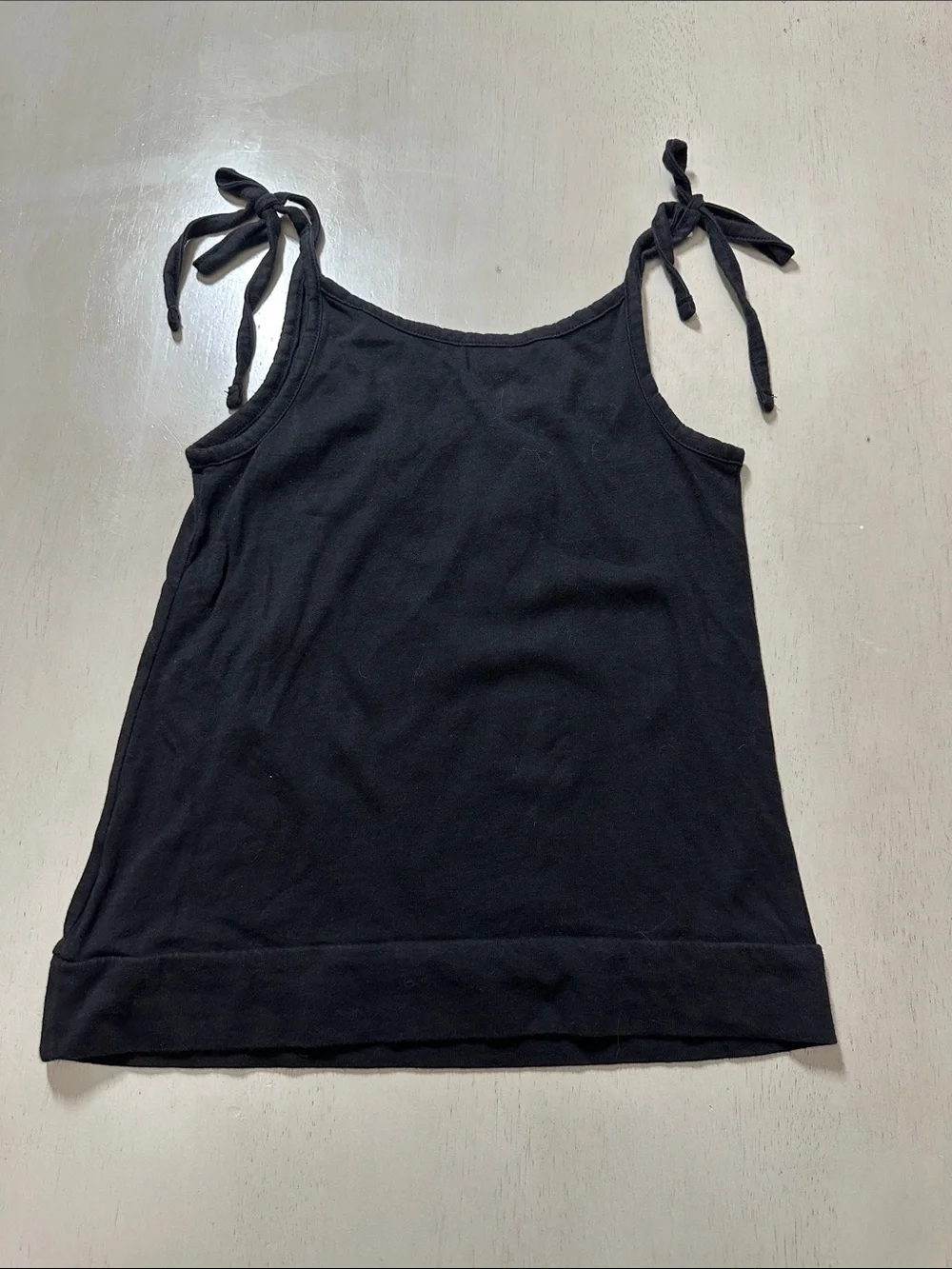 Old Navy Girls Black Tie Strap Tank Top Cami - Child Small 6-7 - Great Cond